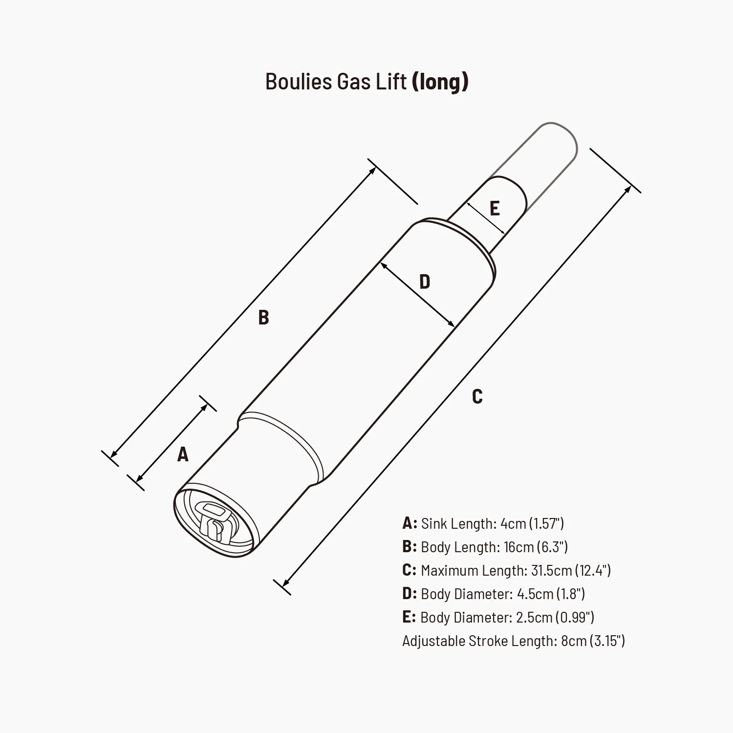 Boulies Sinking Gas Lift (For Master & Elite Chair Only) - Image 4